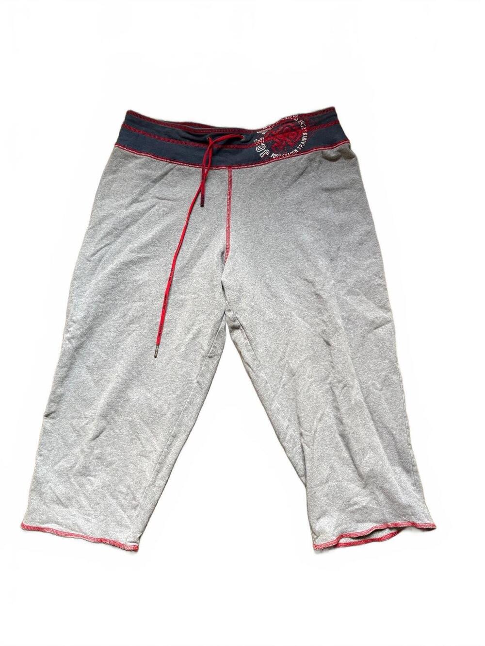 Joe Boxer Womens XL Low Rise Capri Sweatpants Gray Red Y2K Lounge Pants